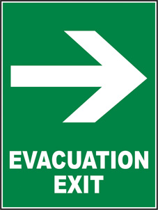 SAFETY SIGN (SAV) Evacuation Exit